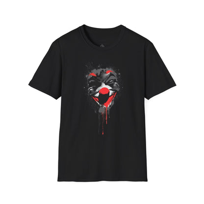 Creepy Dripping Clown Face T‑Shirt – Horror Joker Graphic Tee