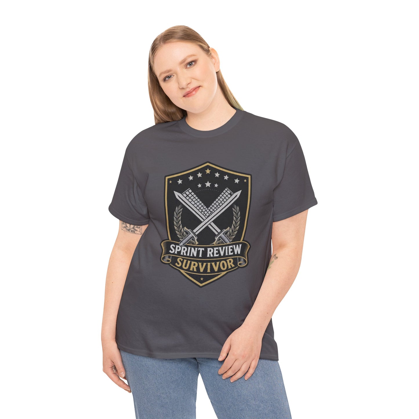 Sprint Review Survivor Scrum Badge Tee