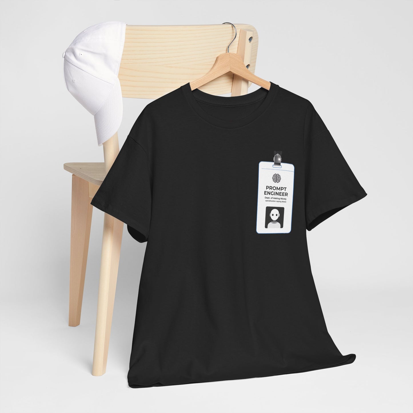 Pocket ID Badge Design "Prompt Engineer" Tee