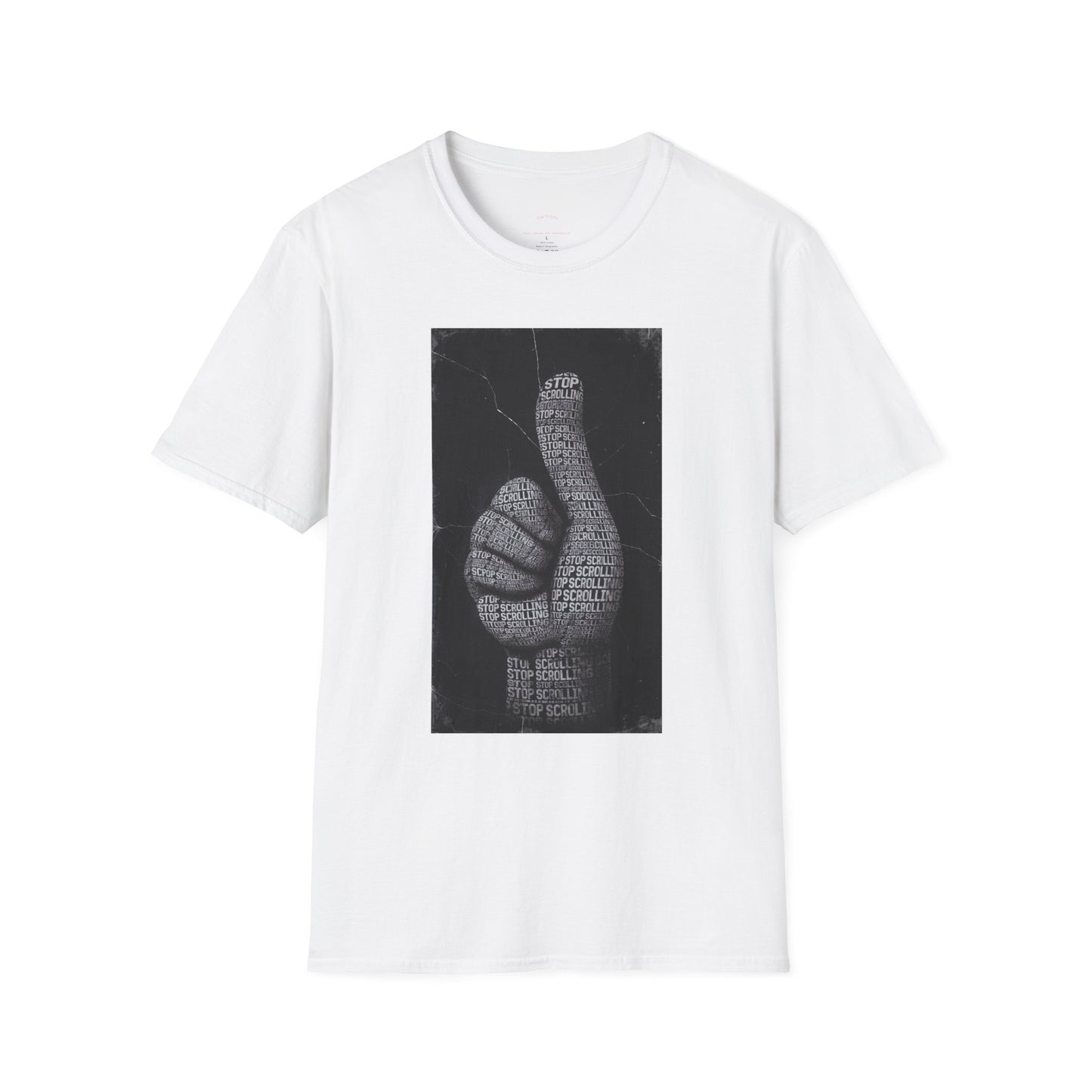 Stop Scrolling -Typography T-Shirt