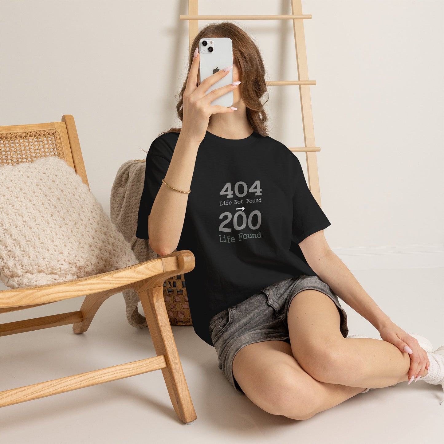 404 Life Not Found -> 200 Life Found Humor Tee