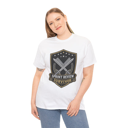 Sprint Review Survivor Scrum Badge Tee