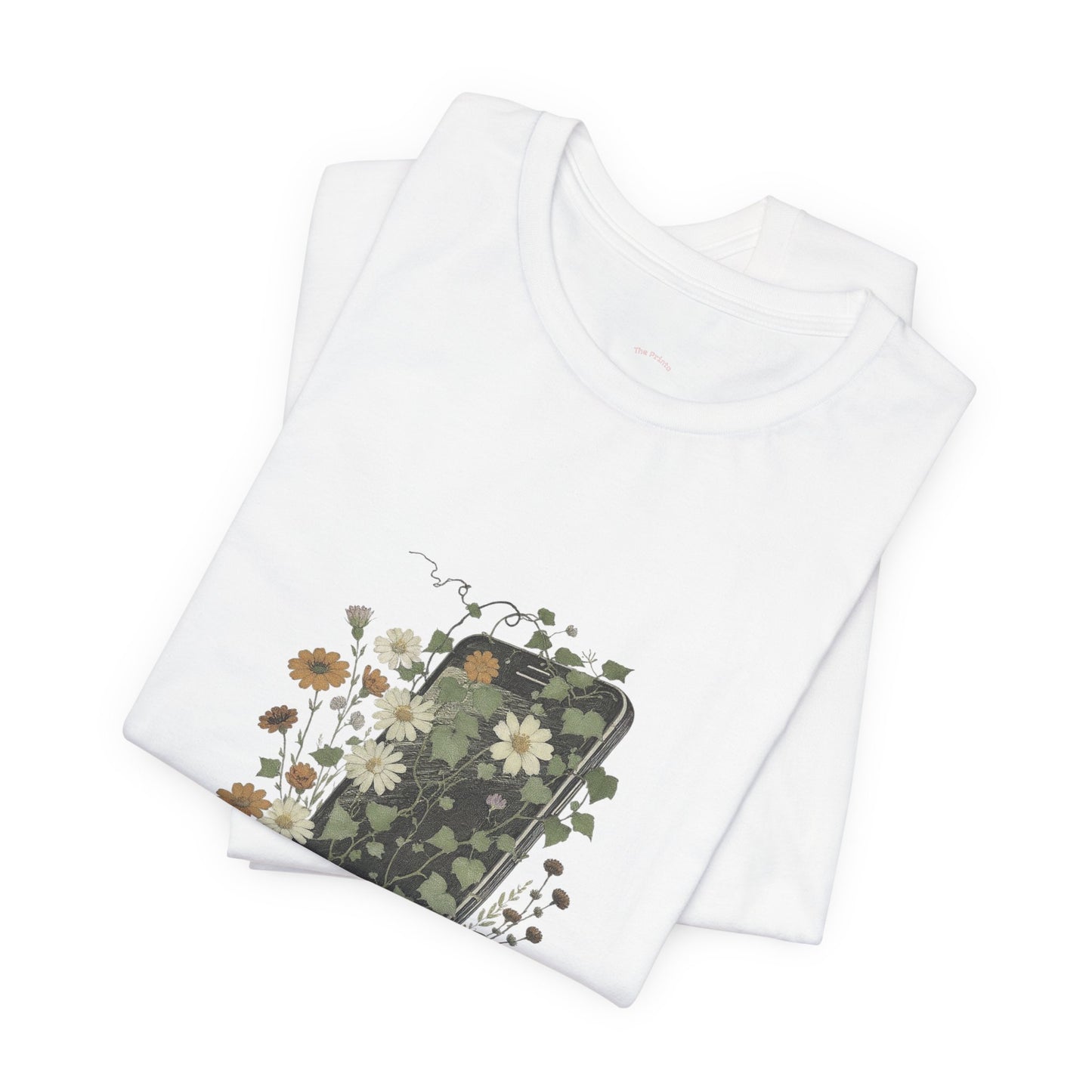 “Touch Grass”  Floral Phone Design Tee